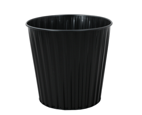 Fluteline Steel Waste Paper Bin 15L Black