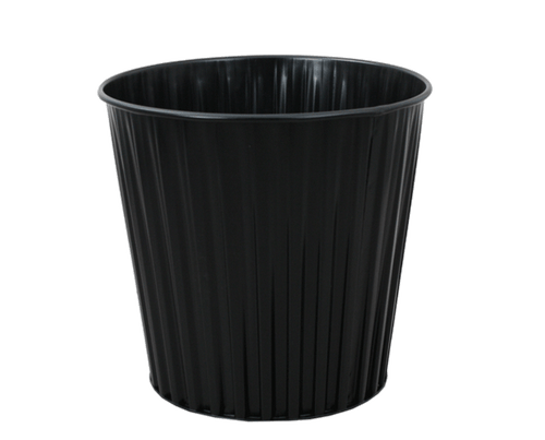 Fluteline Steel Waste Paper Bin 15L Black