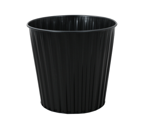 Fluteline Steel Waste Paper Bin 15L Black