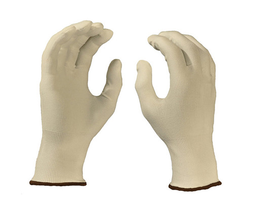 Gloves Nylon - White Blue Band L