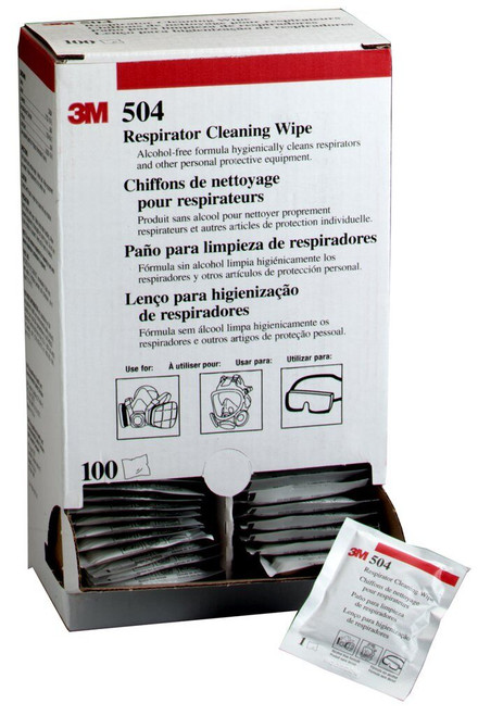 3M 504 Respirator Cleaning Wipe 100/Box 5Box/Ctn