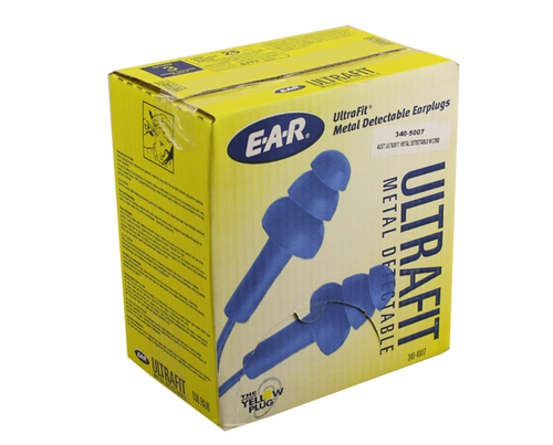 3M 4007 Ultrafit Metal Det. Corded Ear Plug 100/Box