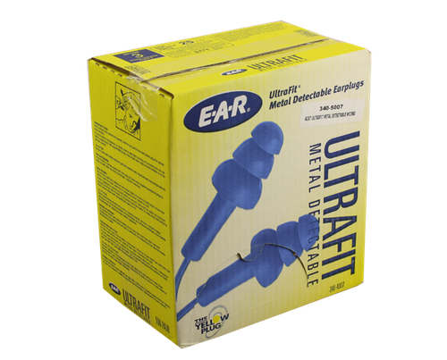 3M 4007 Ultrafit Metal Det. Corded Ear Plug 100/Box