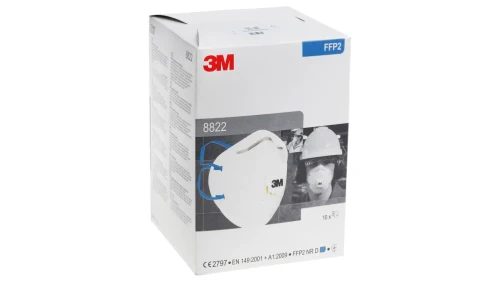 3M 8822 P2 Respirator + Valve 10/Box 24Box/Ctn