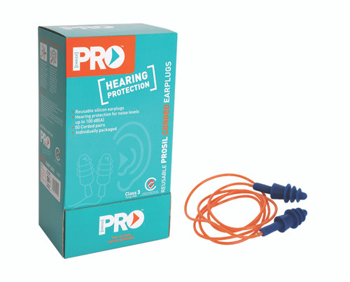 Prosil® Earplug Reusable Corded - 50prs/Box