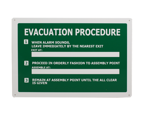 Sign ACM - Evacuation Procedure - 450x300mm