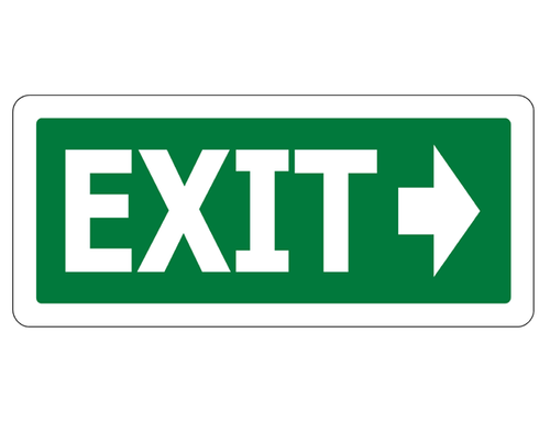 Sign PVC - Exit Arrow - 450x200mm