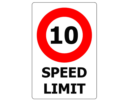 Sign ACM - Speed Limit 10km - 480x600mm