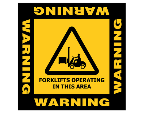 Warning Forklifts Operation - Adhesive Marking - 400x400mm