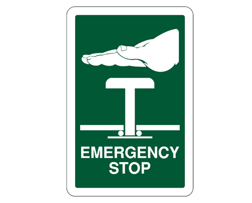 Sign ACM - Emergency Stop - 240x340mm