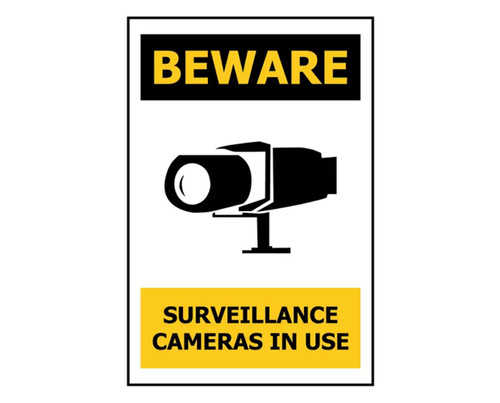 Sign ACM - Beware Surveillance Cameras In Use ACM - 480x600m