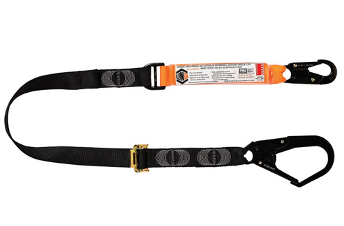 Single Shock Absorbing 2m Adjustable Lanyard With Hardware S