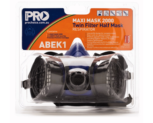 Maxi Mask 2000 P2 Chemical Half Mask with ABEK1 Cartridge