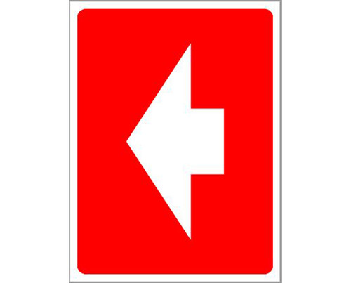 Sign ACM - Custom White Arrow ACM - White / Red - 150x200mm