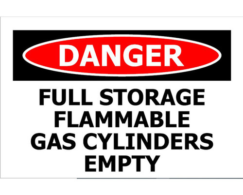 Sign ACM - Custom Flammable Gas Cylinders Empty ACM - 450x30