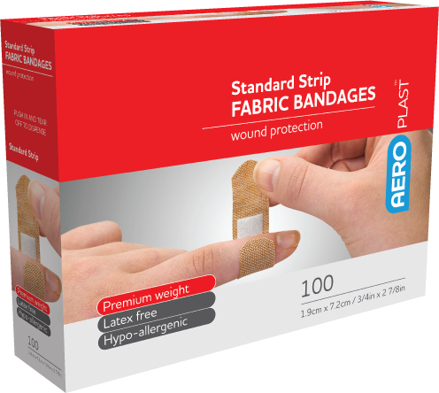 Green Cross Fabric Plaster Strips 7.5cmx2.5cm 100/Box