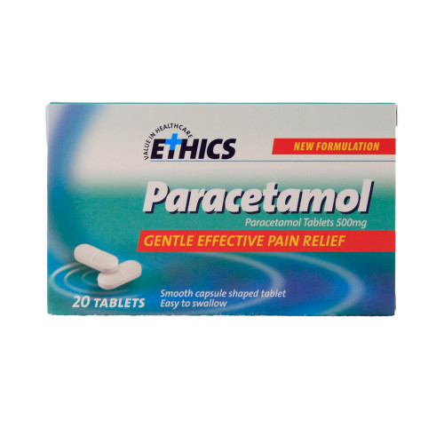 Ethics Paracetamol Capsules Oblong 500mg 20/Box