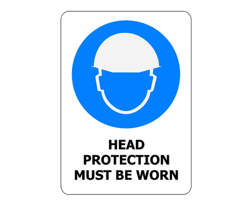 Sign ACM - Head Protection Must be Worn - 240x340mm