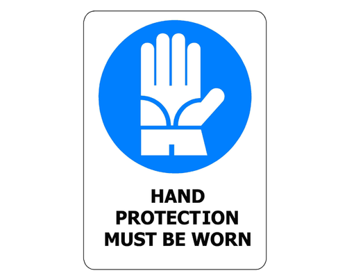 Sign ACM - Hand Protection Must be Worn - 240x340mm