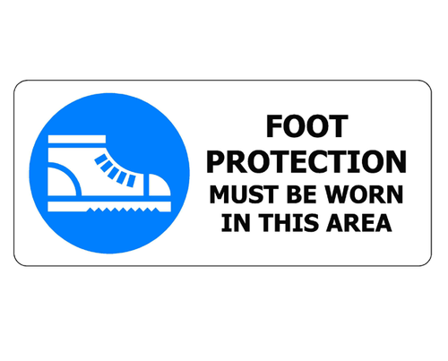Sign ACM - Foot Protection Must be Worn - 450x200mm