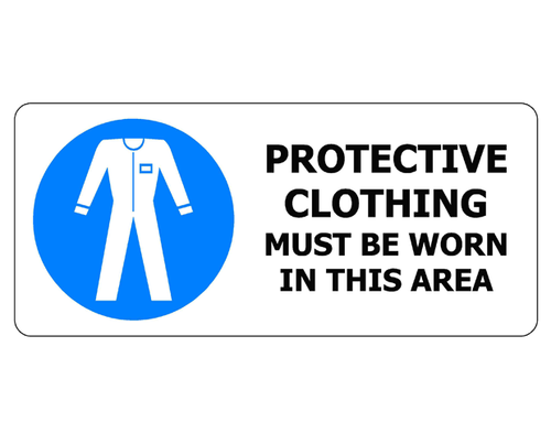 Protective Clothing Must be Worn - 450x200mm