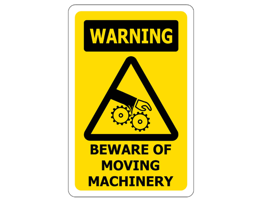 Sign ACM - Beware of Moving Machinery - 240x400mm