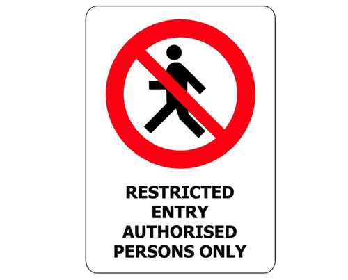 Sign ACM - Restricted Entry Authorised Persons Only - 240x34