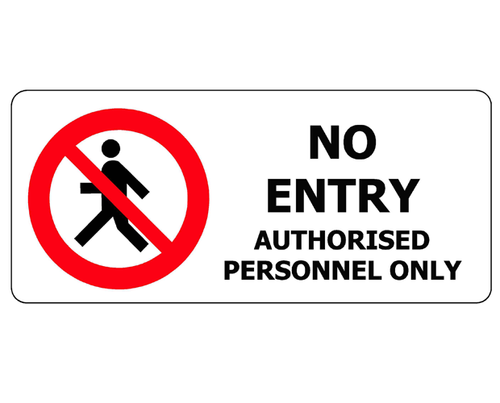 Sign ACM - No Entry Authorised Personnel Only - 450x200mm