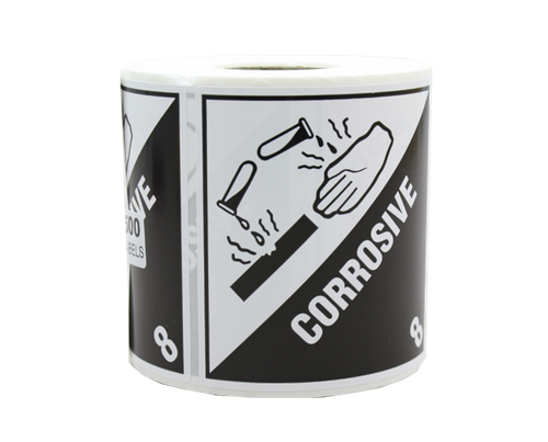 DG Label Corrosive Class 8 500/Roll