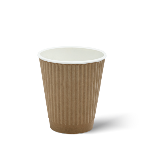 Hot Cups Ripple-Wrap - Brown - 12oz - 1000/Ctn