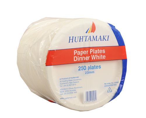 Paper Plate 23002Z White 23cm 250/Pk