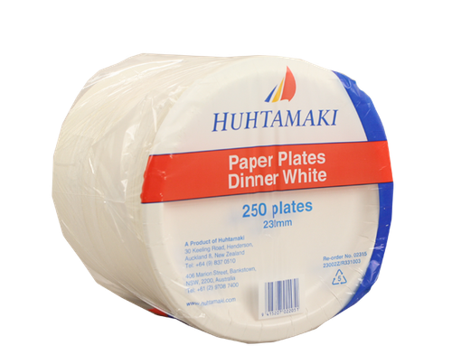 Paper Plate 23002Z White 23cm 250/Pk