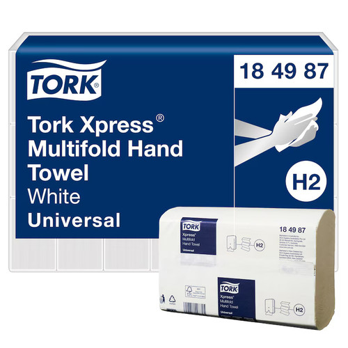 Tork H2 1Ply White Universal Hand Towel 21/Ctn