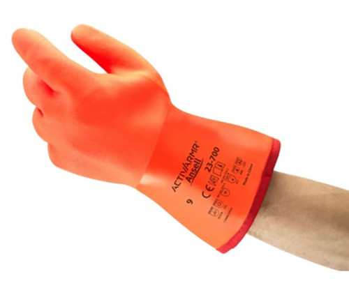 Ansell ActivArmr Hi Vis Polar PVC Grip Gloves