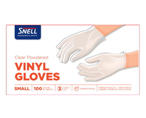 Snell Vinyl Gloves Powdered