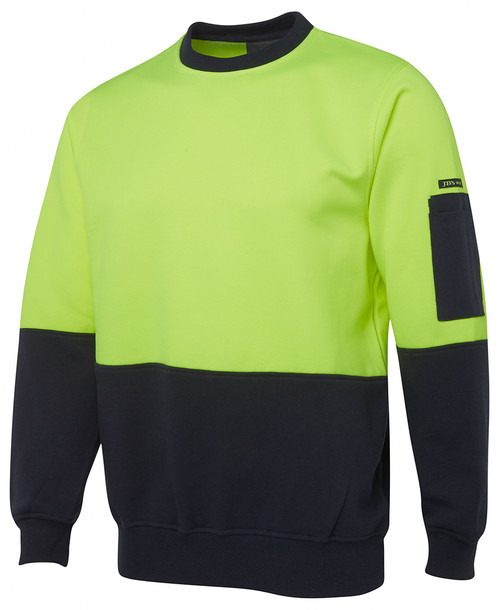 Pullover Hi Vis Polycotton Fleecy Crew