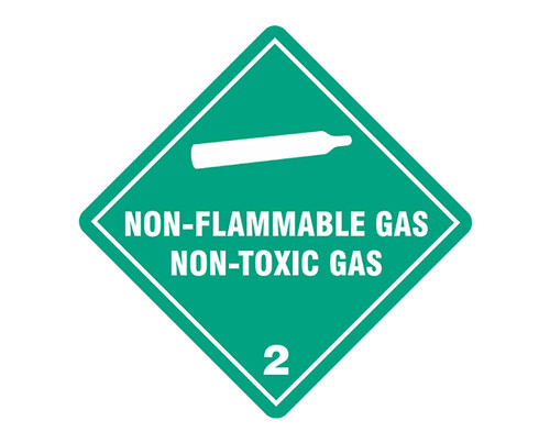 Label Printed DG Class 2 Non Flammable Non Toxic Gas