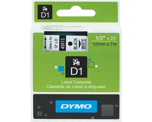 Dymo D1 Label Printer Tape 12mmx7m Black on White