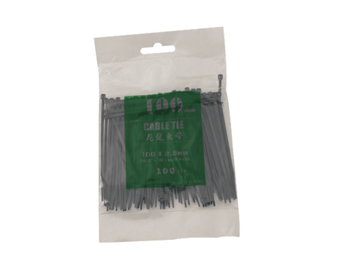 Cable Ties 100/Pk Black - 100X2.4mm