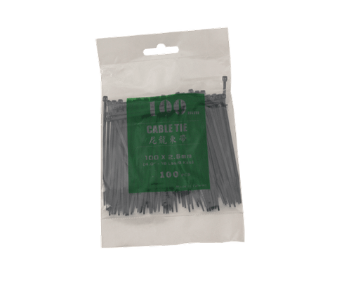 Cable Ties 100/Pk Black - 100X2.4mm