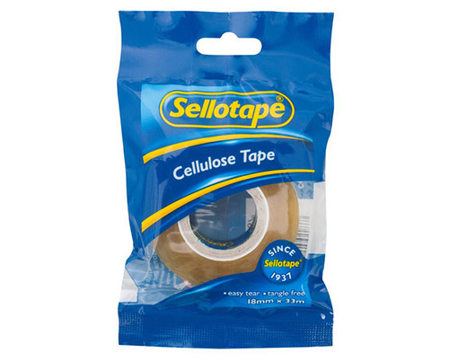 Sellotape 1100 Cellulose Tape Clear 18mmx33m 96/Ctn
