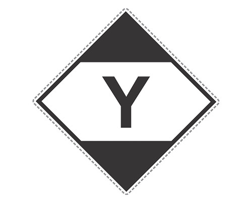 Label Printed Y Black/White 99x98mm 500/Roll