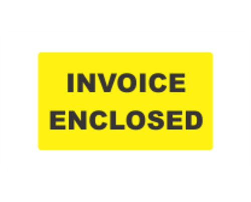 Label Printed Invoice Enclosed Yellow 41x73mm 250/Box
