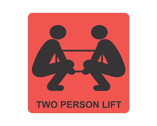 Label Printed Two Person Lift 99x98.4mm 500/Roll