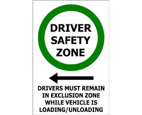 Sign PVC - Driver Safe Zone - 600x300mm