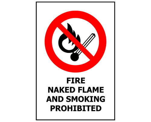 Sign ACM - No Smoke/Naked Flame - 240x340mm