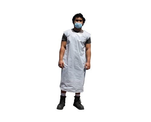 Snell Sleeveless Smock 30um - White 700X1300mm+40 200Pk/Ctn