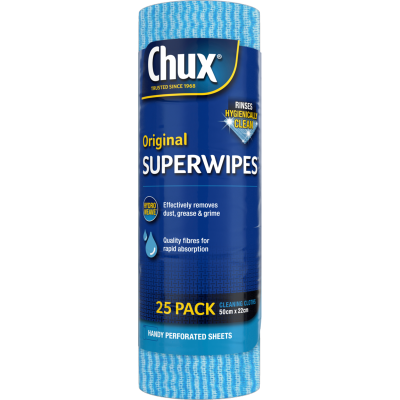 Chux Superwipes Roll 25's 9/Ctn