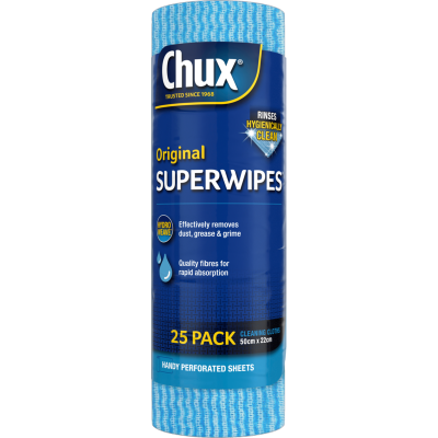 Chux Superwipes Roll 25's 9/Ctn