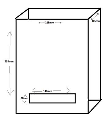 Acrylic Hairnet Dispenser 225X105X255 Clear Cut FRONT